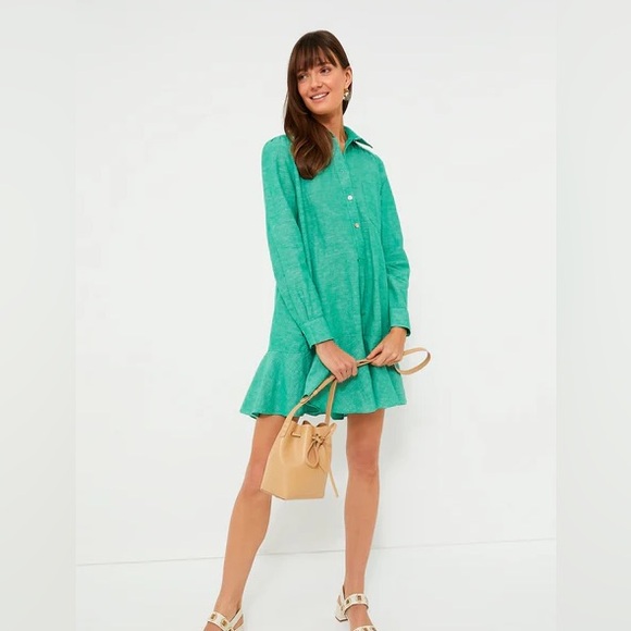TUCKERNUCK - Sea Green Callahan Shirt Dress - Picture 2 of 12